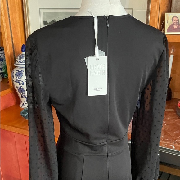 Grace Karin Elegant Black Wrap Dress Small NWT - Picture 8 of 10